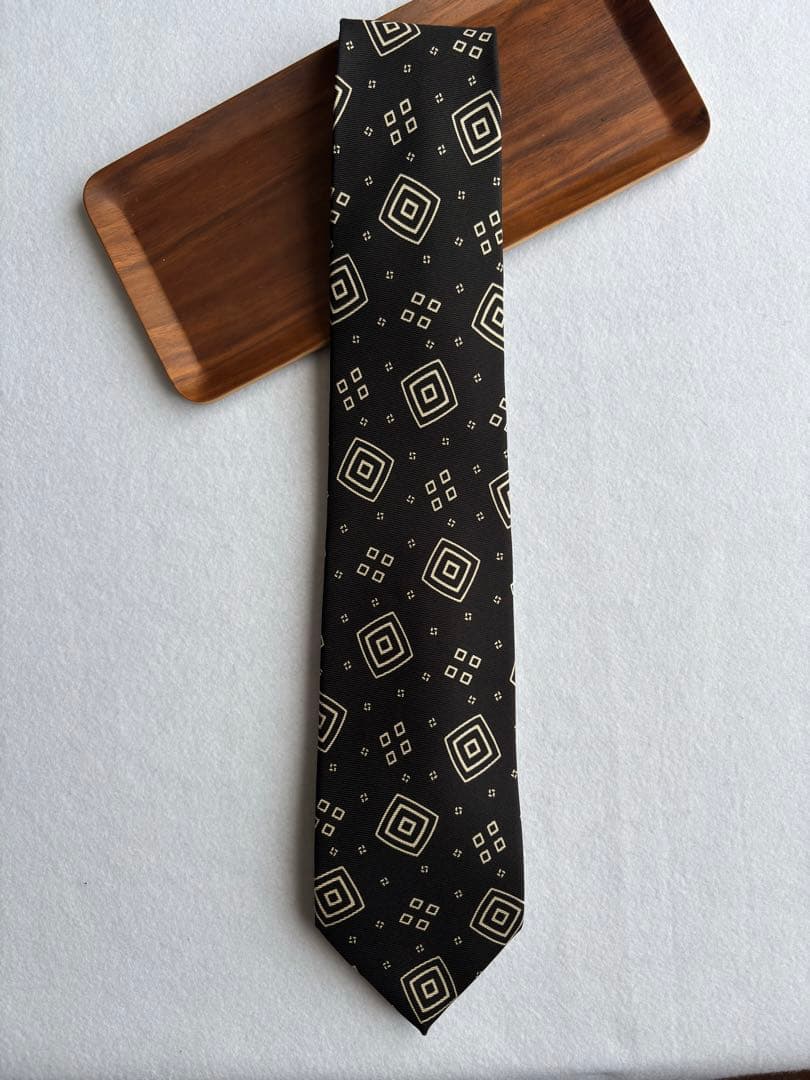 〔希少・未使用〕ラルフローレン パープルレーベル ネクタイ ブラック 英国製