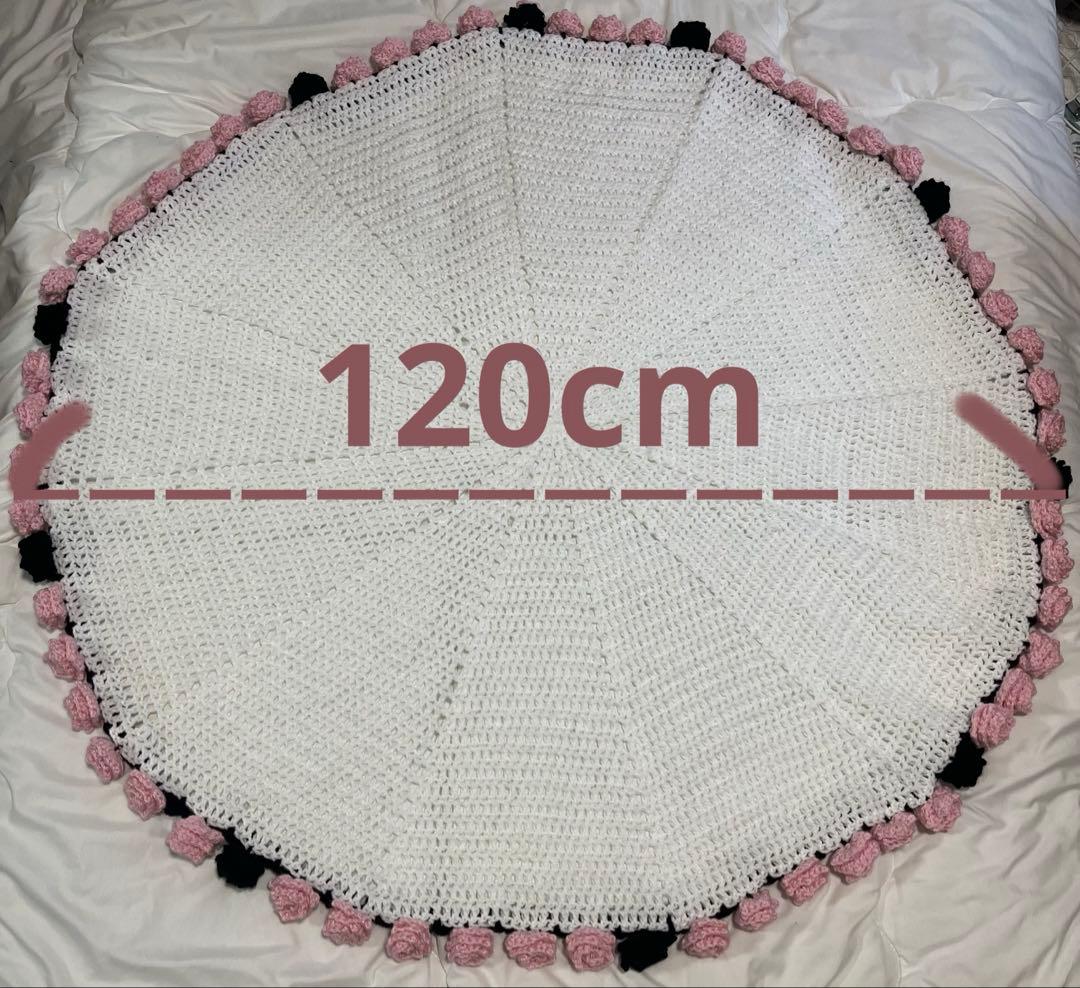 ハンドメイド　花束ブランケット　直径120cm 薔薇約60本　リボン付き