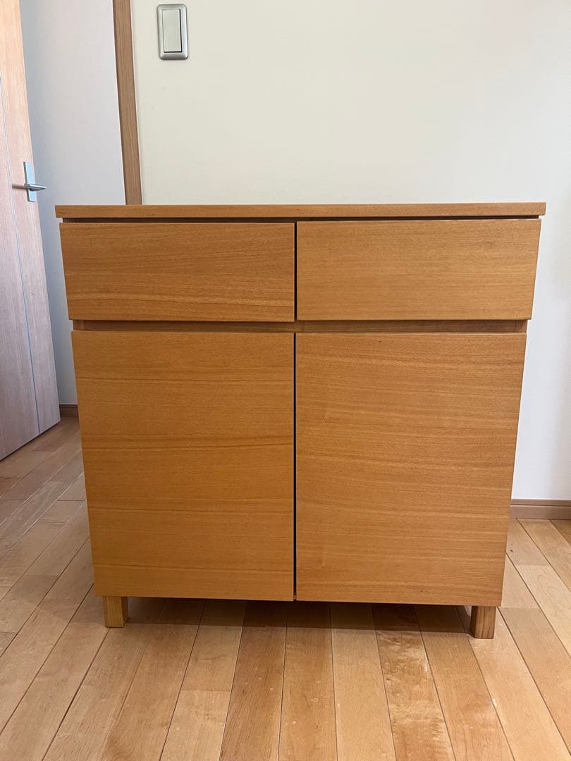 無印　引き出し　キャビネット　タモ材　廃盤