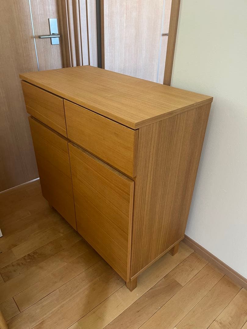 無印　引き出し　キャビネット　タモ材　廃盤