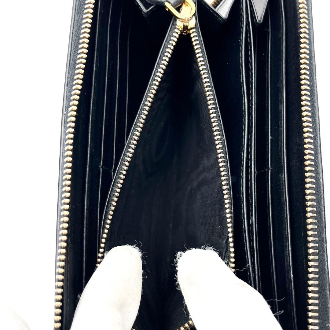 【極美品】PRADA 長財布　キルティング　ナイロン　レザー　ブラック