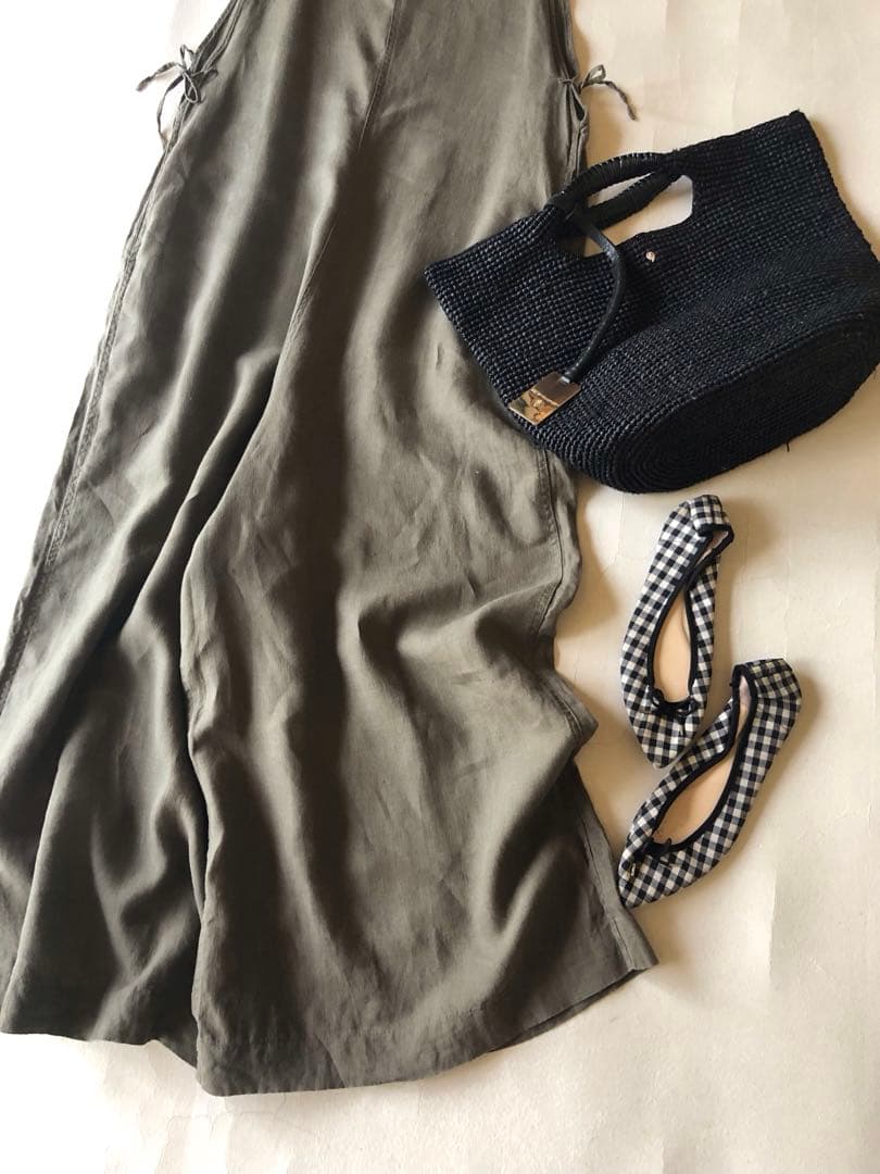 ビームス取扱♪ティッカ上質リネン100%ゆったりワイドパンツオールインワン♪