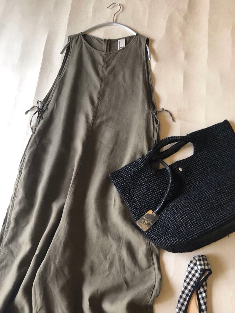 ビームス取扱♪ティッカ上質リネン100%ゆったりワイドパンツオールインワン♪