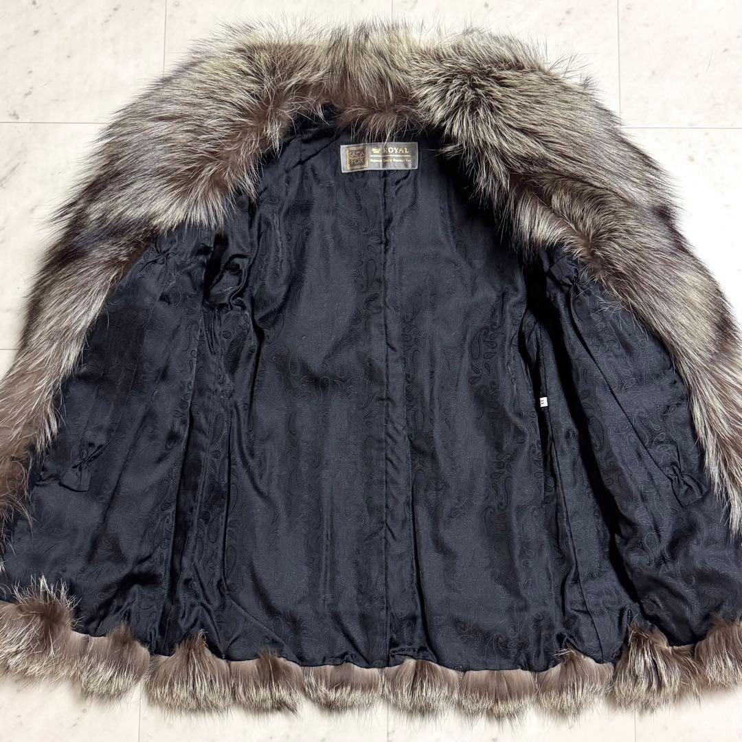 美品 SAGA FOX  毛皮コート 裏地ペイズリー柄 金サガ 11号