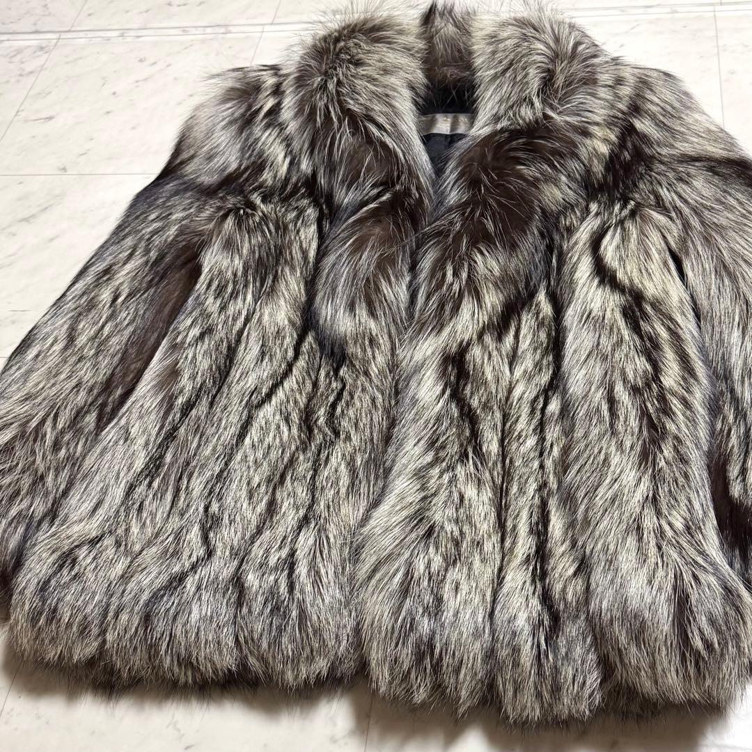 美品 SAGA FOX  毛皮コート 裏地ペイズリー柄 金サガ 11号