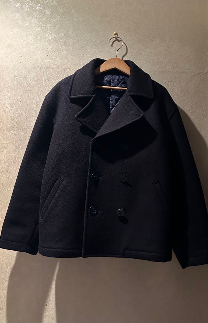 SPORT SHACK ウールピーコート ネイビー　ショート丈　vintage