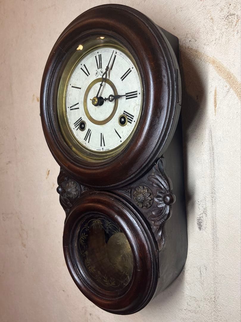 高野　姫だるま　柱時計　古時計　振り子時計　ゼンマイ　ボンボン　精工舎　レトロ