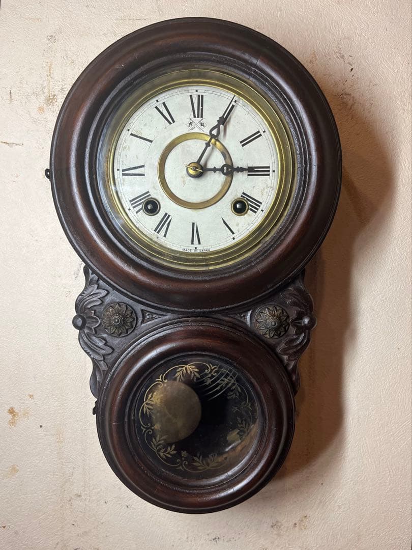 高野　姫だるま　柱時計　古時計　振り子時計　ゼンマイ　ボンボン　精工舎　レトロ