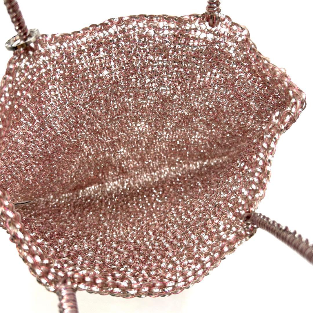 【極美品】アンテプリマ スタンダードスクエア ピンクシルバー ハンドバッグ