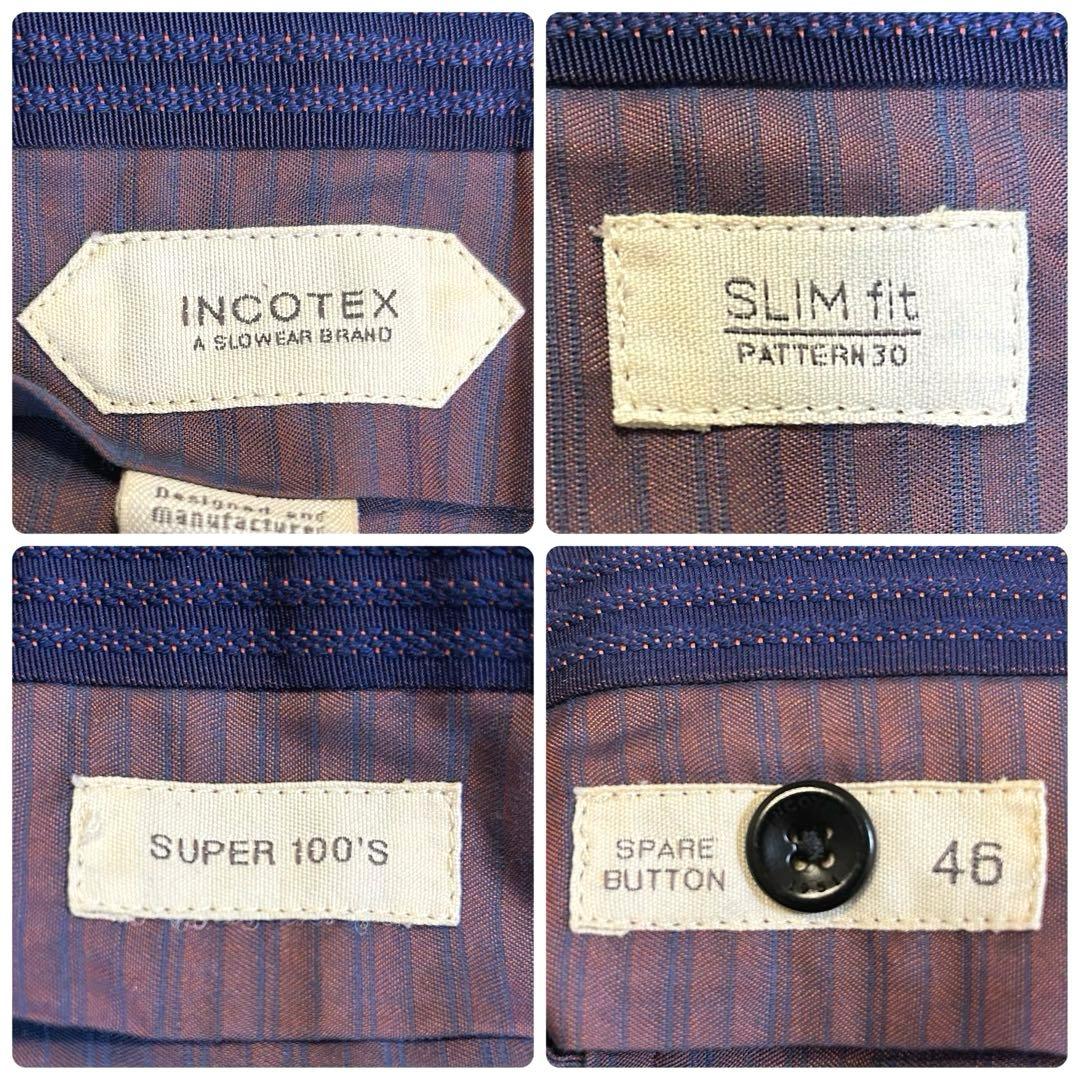 INCOTEX スラックス SUPER100’s 46 ダークグレー