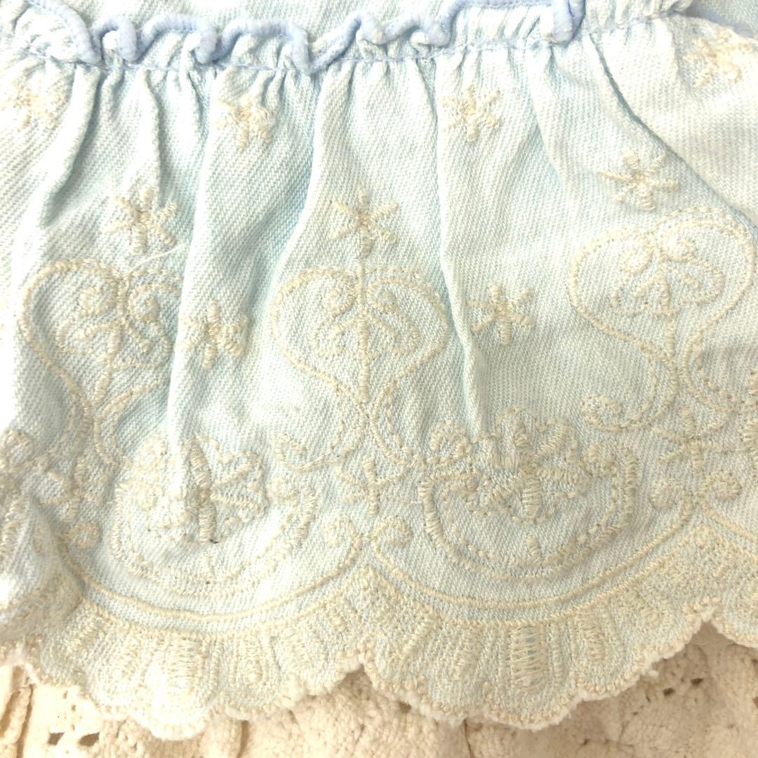 姫カジ 古着 オールド LIZ LISA クロシェフリル 刺繍 キュロット