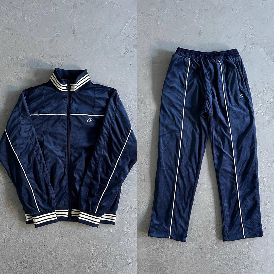 Corteiz VVS Uptown Velour セットアップ XSネイビー