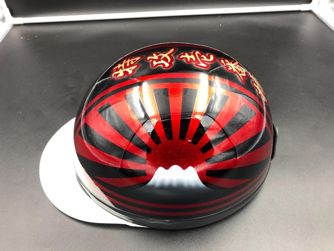 コルク半　カスタム　富士日章　三つボタン　黒赤ラメ　特攻　高級クリヤ送料無料