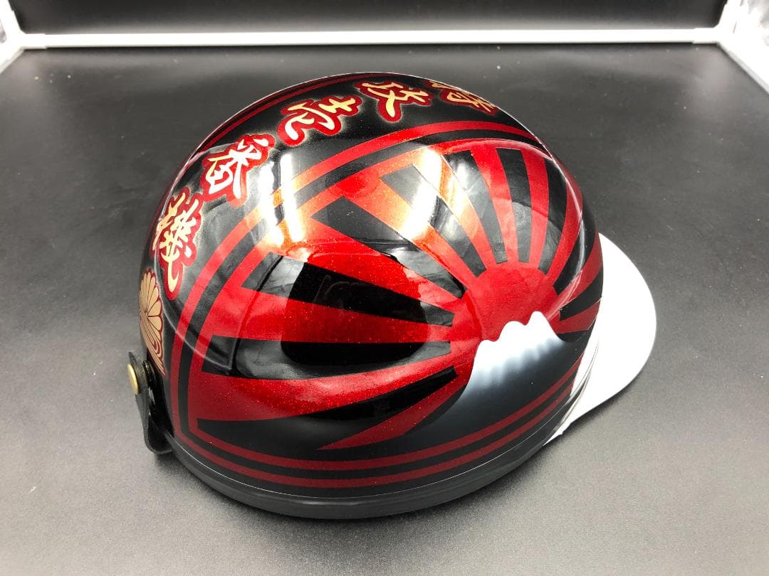 コルク半　カスタム　富士日章　三つボタン　黒赤ラメ　特攻　高級クリヤ送料無料