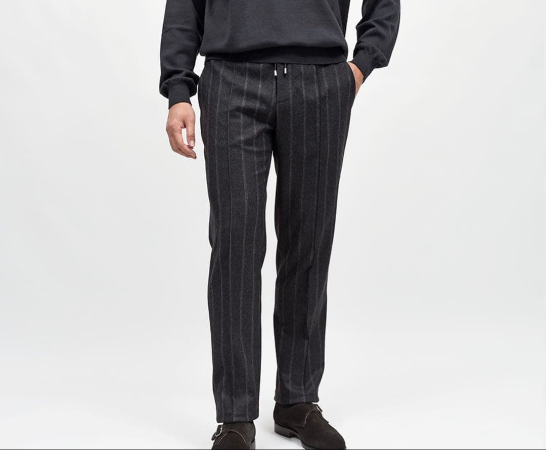 giabsarchivio ウォッシャブルウールライトフランネルパンツ48グレー