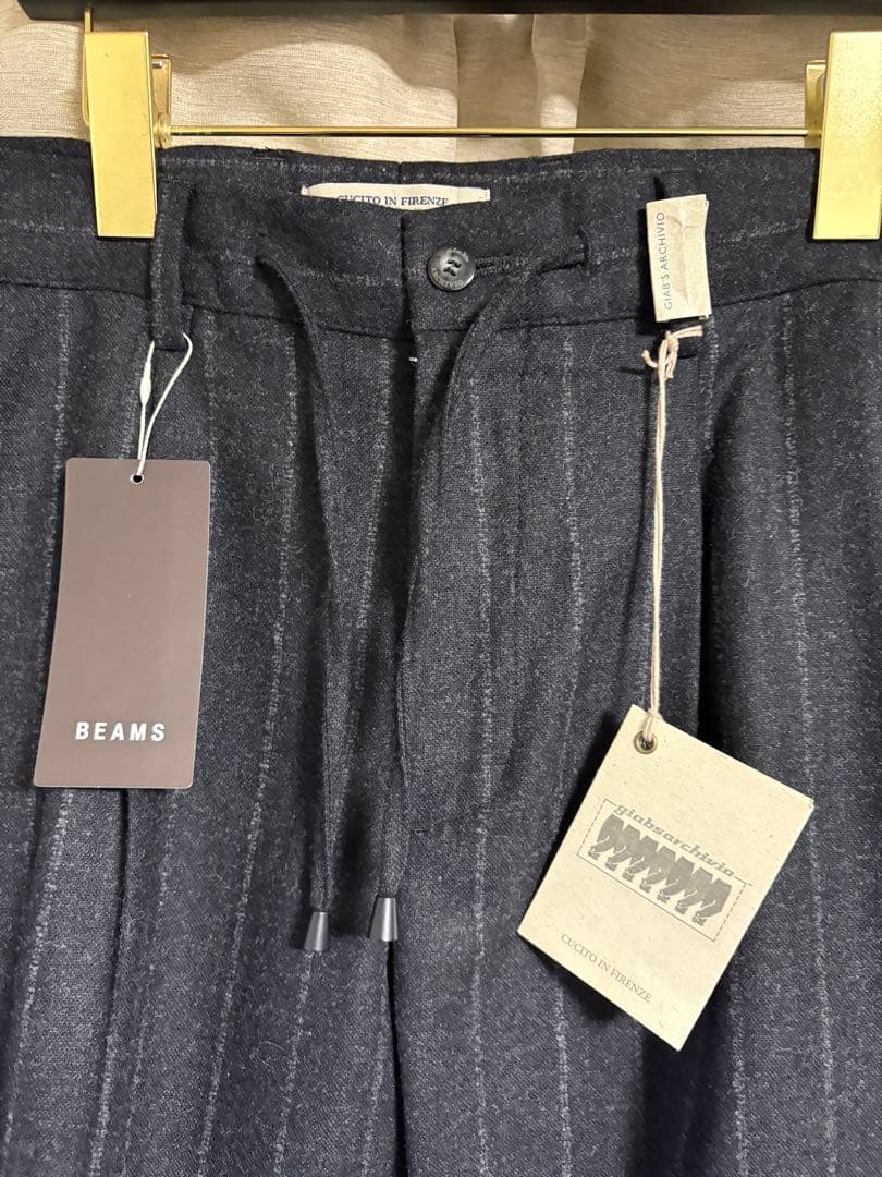 giabsarchivio ウォッシャブルウールライトフランネルパンツ48グレー