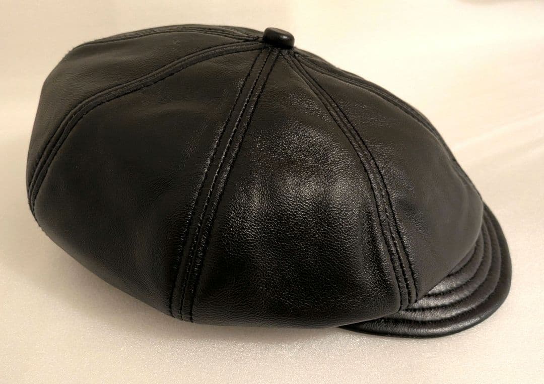 Schott　羊革　キャスケット　ベレー帽　黒　М　ショット　シープレザー　本革