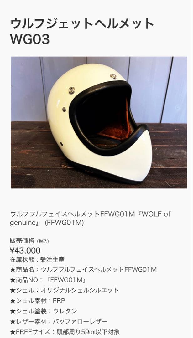 ウルフジェットヘルメット FFWG01M /ブラック