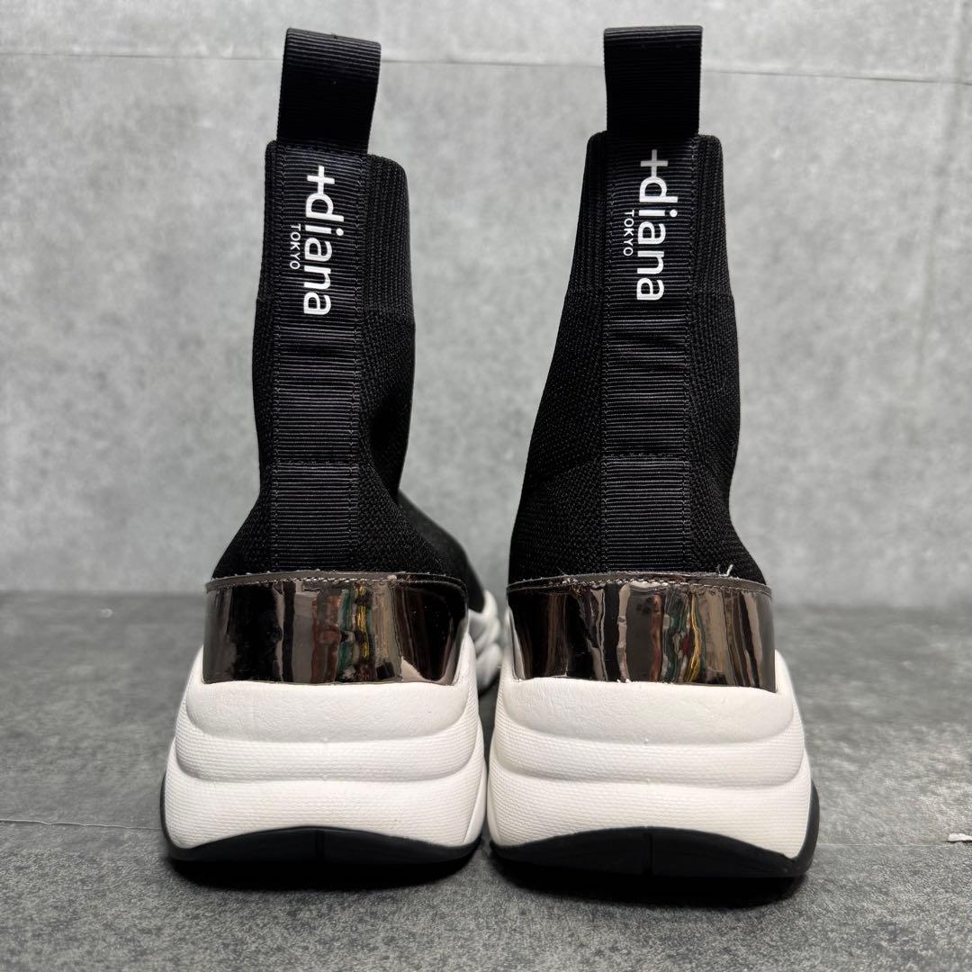 【新品】+diana 軽量ニットソックススニーカーブーツ 厚底 23.5cm