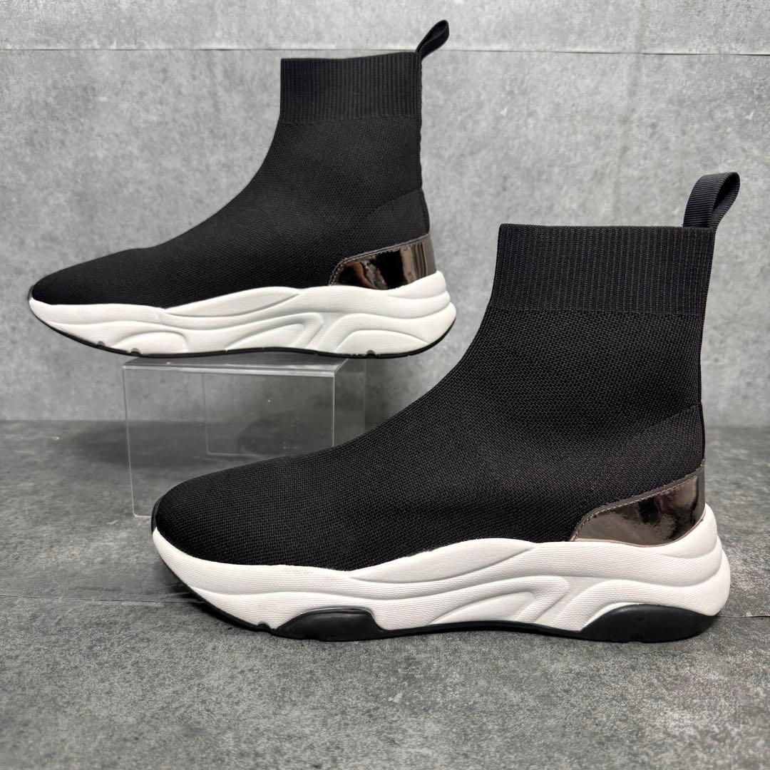 【新品】+diana 軽量ニットソックススニーカーブーツ 厚底 23.5cm