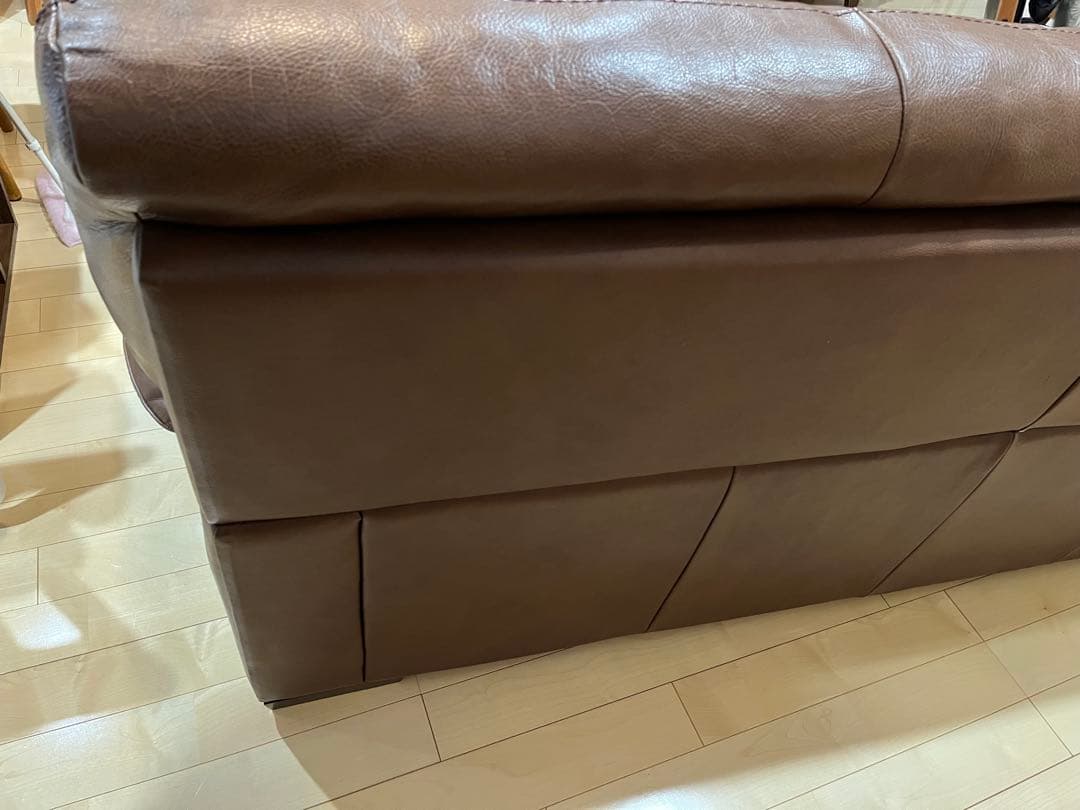 《送料込》美品　ナツッジ社　本革　３人掛けソファ