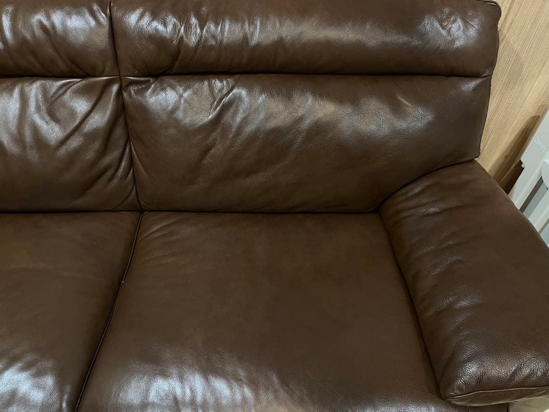 《送料込》美品　ナツッジ社　本革　３人掛けソファ