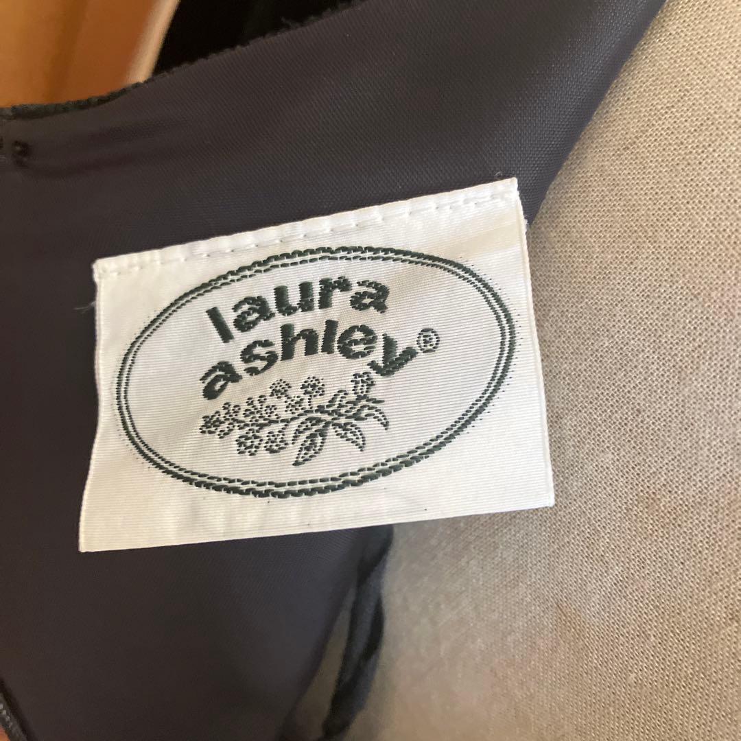 ローラアシュレイ　黒いベルベットロングワンピース　日本製　卒業式　入学式