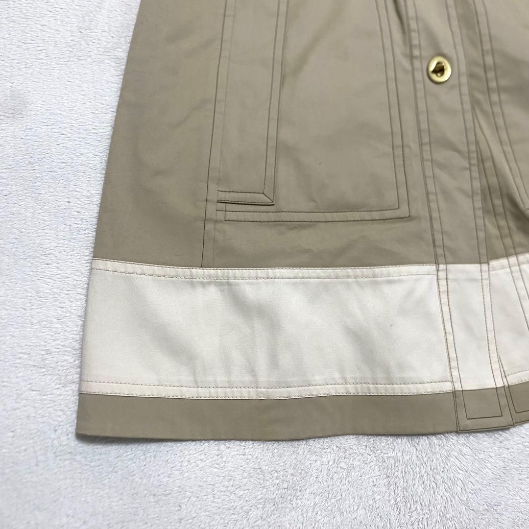 美品　COACH コーチ　ポンチョ　ターンロック　コットン　ベージュ　バイカラー