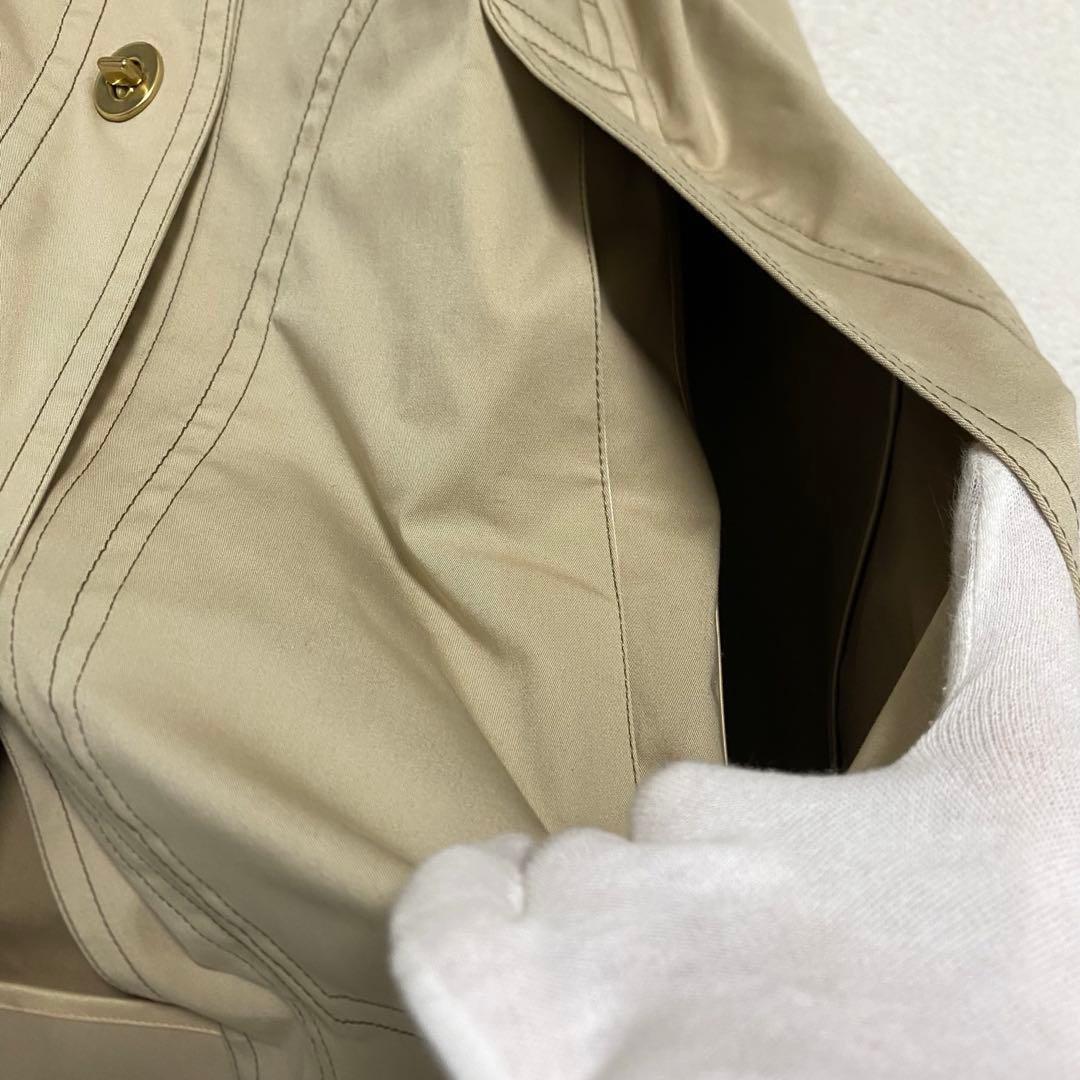 美品　COACH コーチ　ポンチョ　ターンロック　コットン　ベージュ　バイカラー