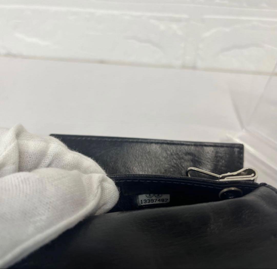 CHANEL シャネル 財布 カメリア キーケース ブラック 6連 ラムスキン