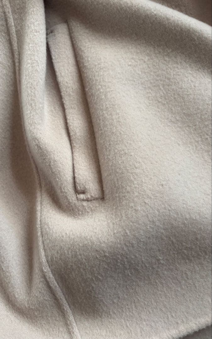 【クリーニング済】souple wool ダブルフェイスノーカラーコート