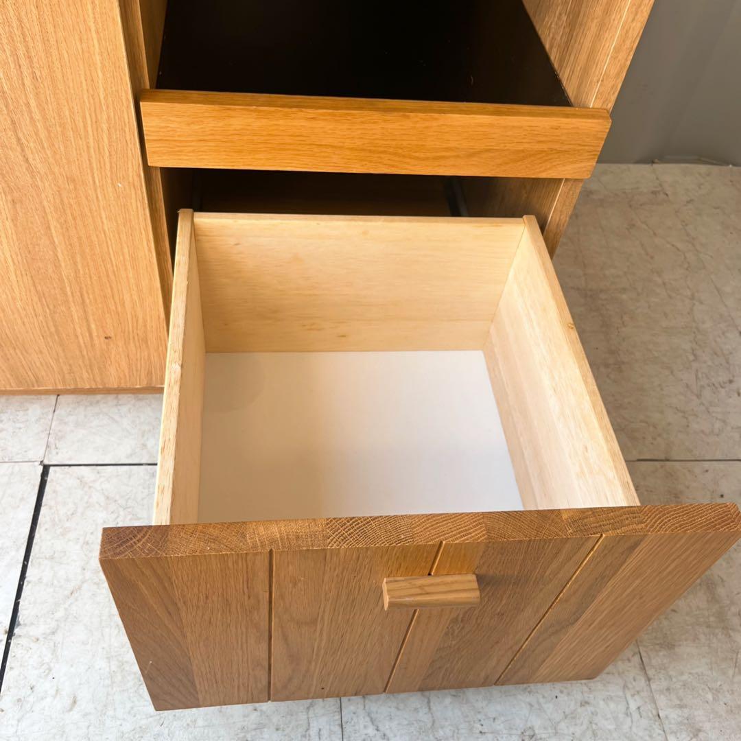 取付無料！東馬 大川家具 OCTA120 北欧風天然木キッチンカウンター