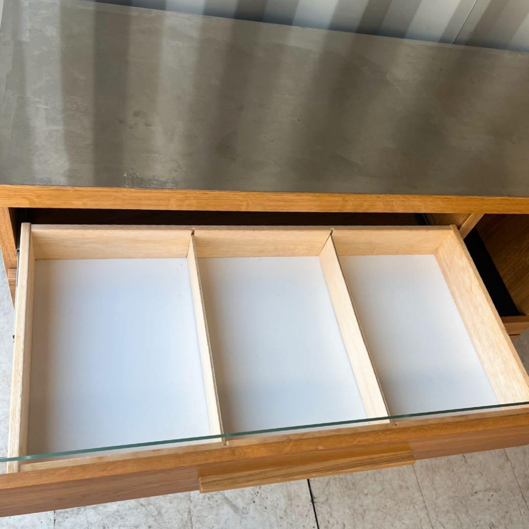 取付無料！東馬 大川家具 OCTA120 北欧風天然木キッチンカウンター