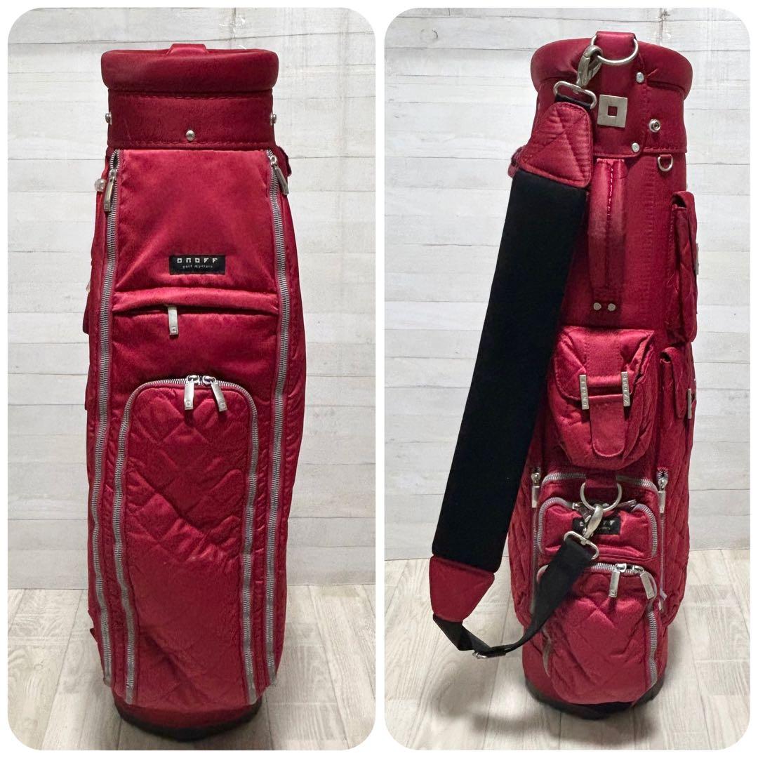 ONOFF レディースキャディバッグ　レッド【5割口】