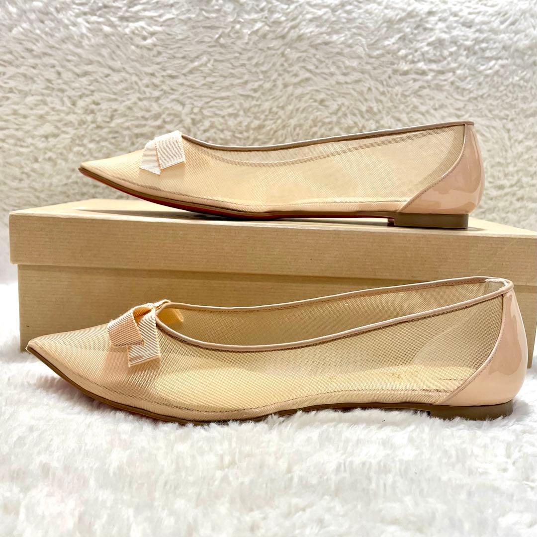 箱付き未使用級 クリスチャンルブタン FOLLIES メッシュフラット パンプス