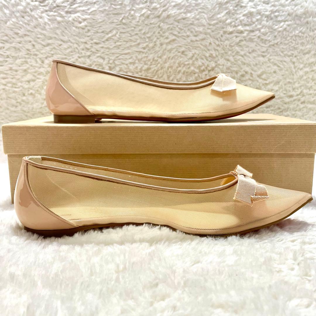 箱付き未使用級 クリスチャンルブタン FOLLIES メッシュフラット パンプス