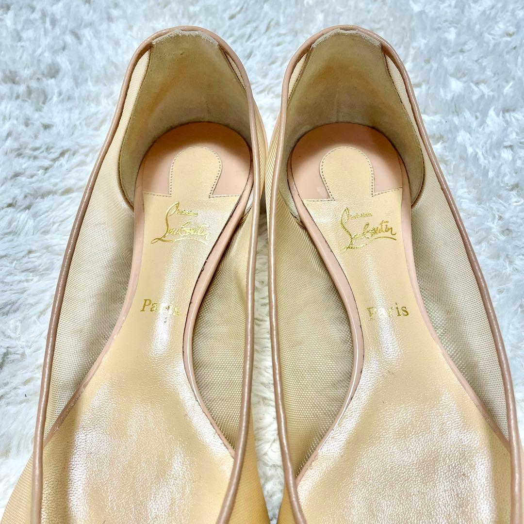 箱付き未使用級 クリスチャンルブタン FOLLIES メッシュフラット パンプス