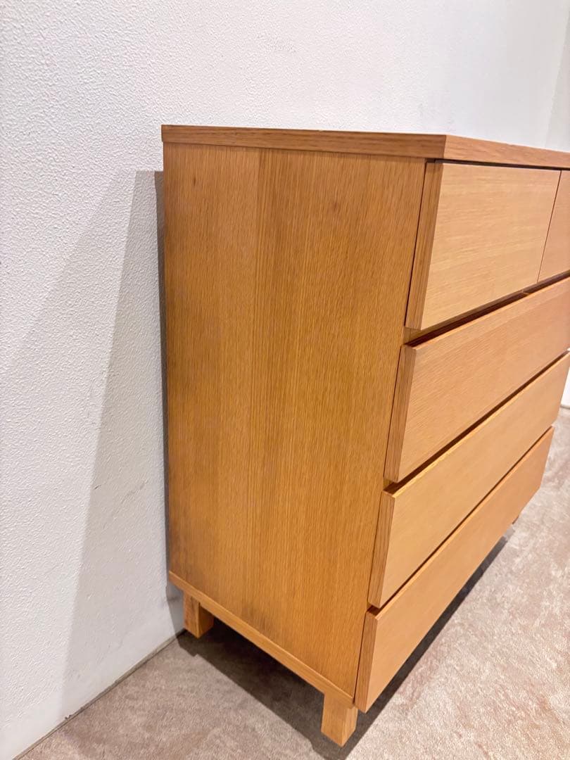 ⭐️美品⭐️廃盤希少⭐️無印⭐️脚付き⭐️チェスト４段・ワイド・オーク材
