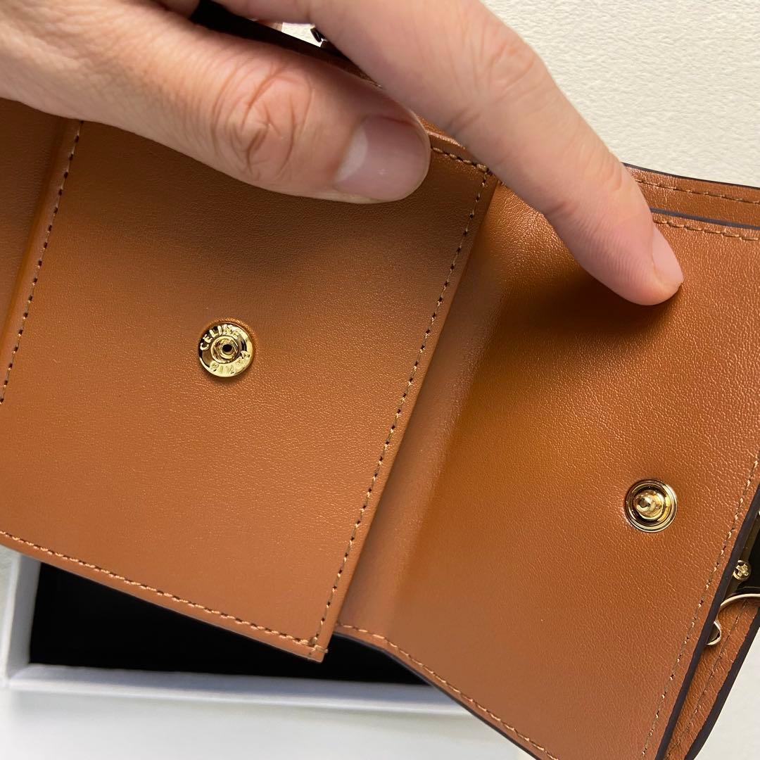 CELINE セリーヌ ブラウン 三つ折り財布 コンパクト 箱付き 中古