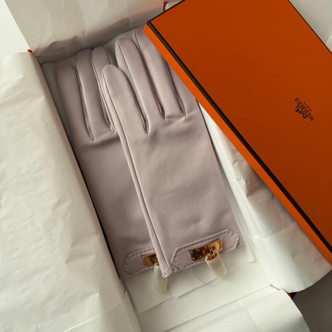 新品＊エルメス＊グローブ＊手袋＊パーソナルオーダー＊モーヴペール