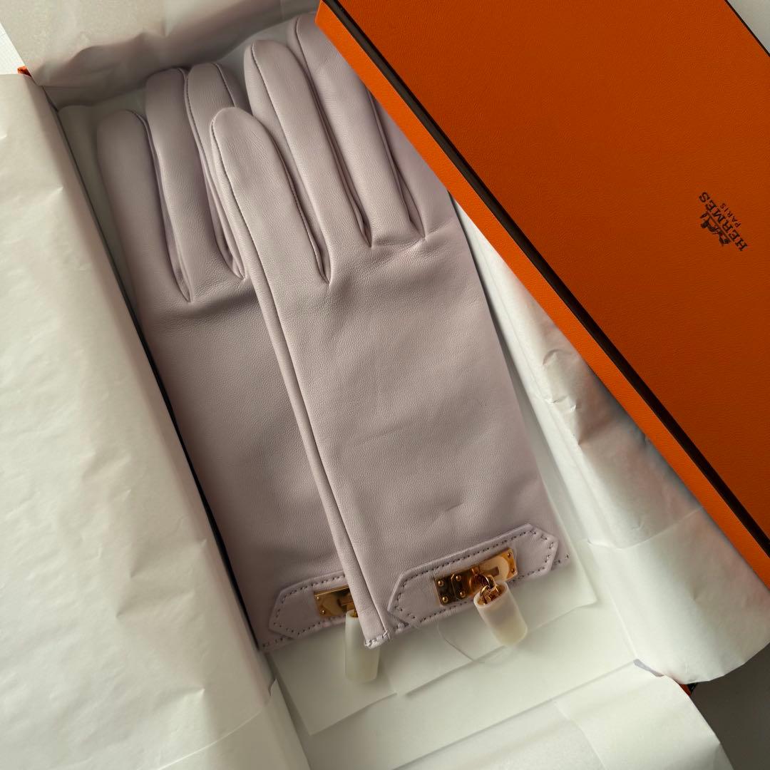 新品＊エルメス＊グローブ＊手袋＊パーソナルオーダー＊モーヴペール