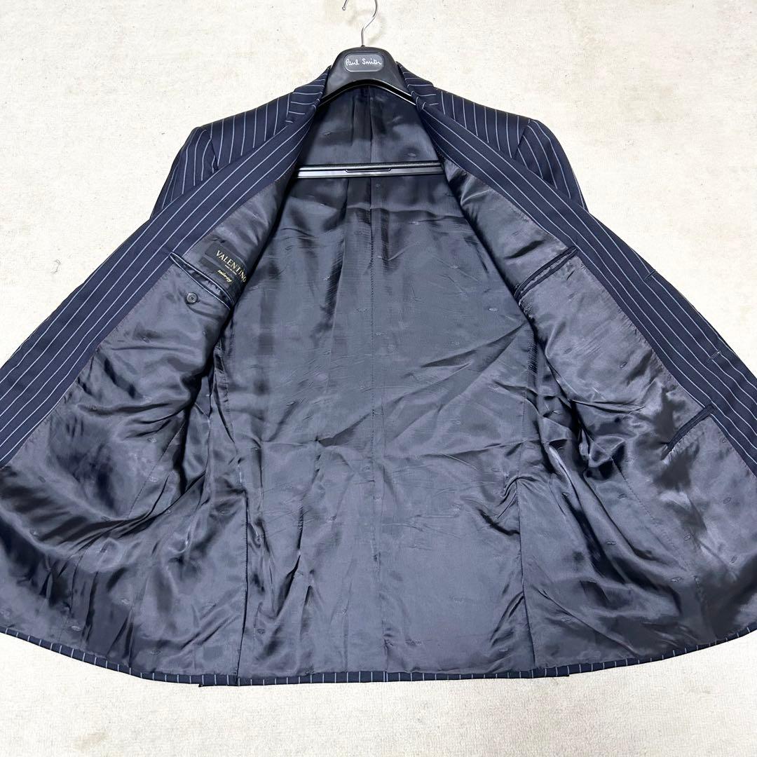 希少　VALENTINO ビジネススーツセットアップ　ネイビー　ストライプ