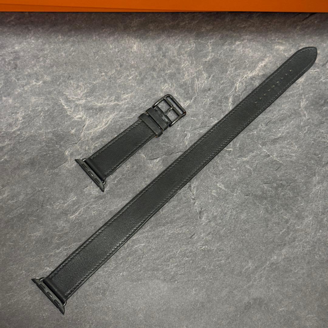 2750 Apple Watch エルメス　ブラック　ドゥブルトゥール　二重