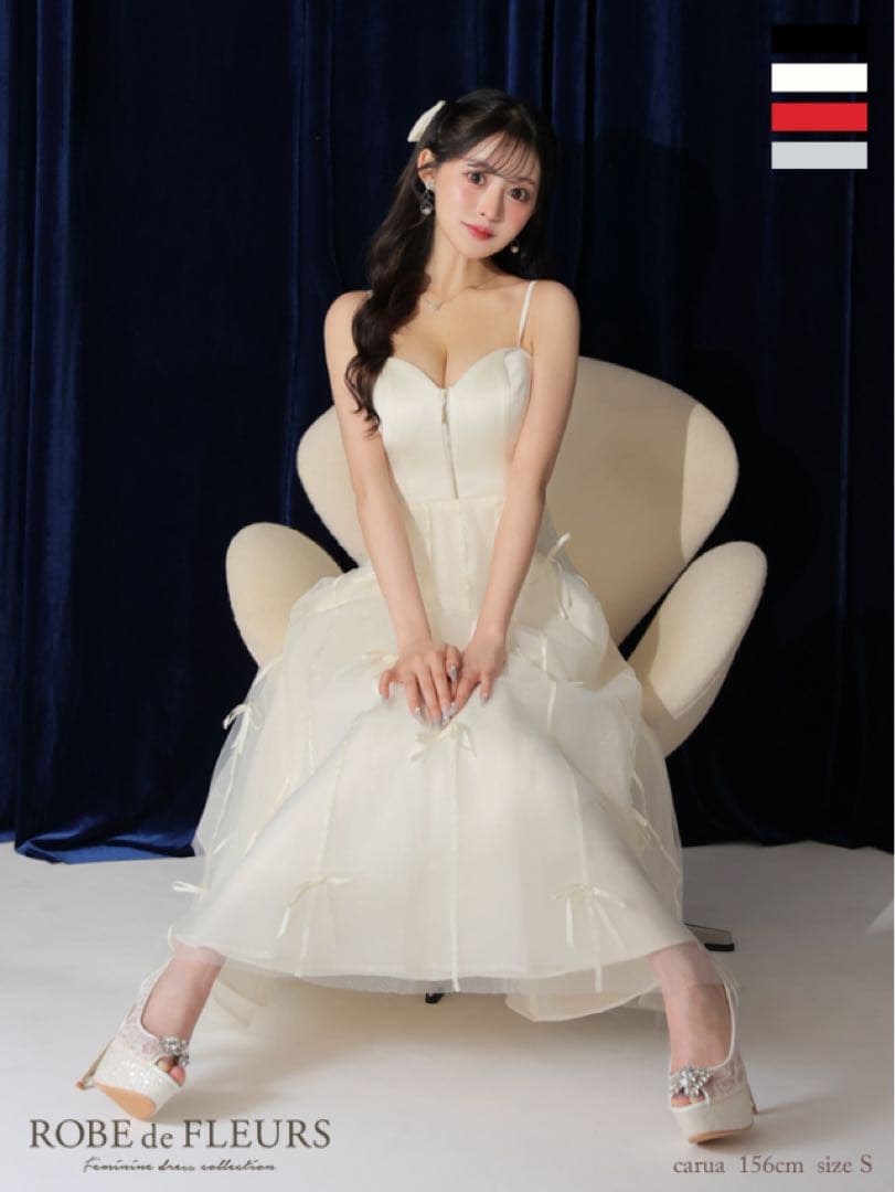 ROBE de FLEURS ホワイトスリップドレス M