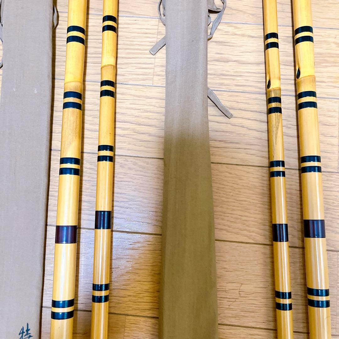 超希少　美品 夢坊作 特作 目出し 玉の柄 竿掛 和竿 ヘラブナ