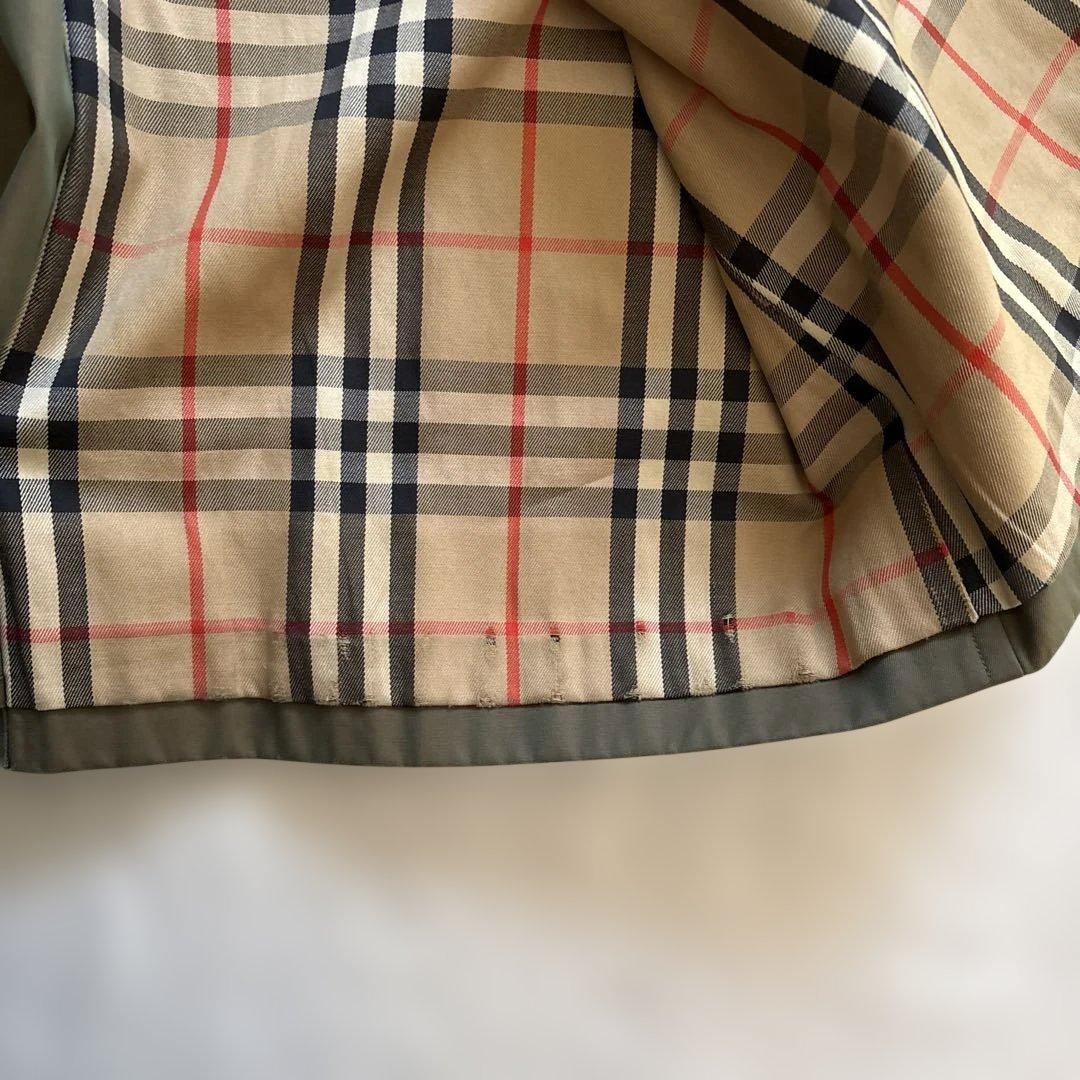バーバリー　トレンチコート　玉虫色　ロング　ベルト　ノバチェック　Ｌ