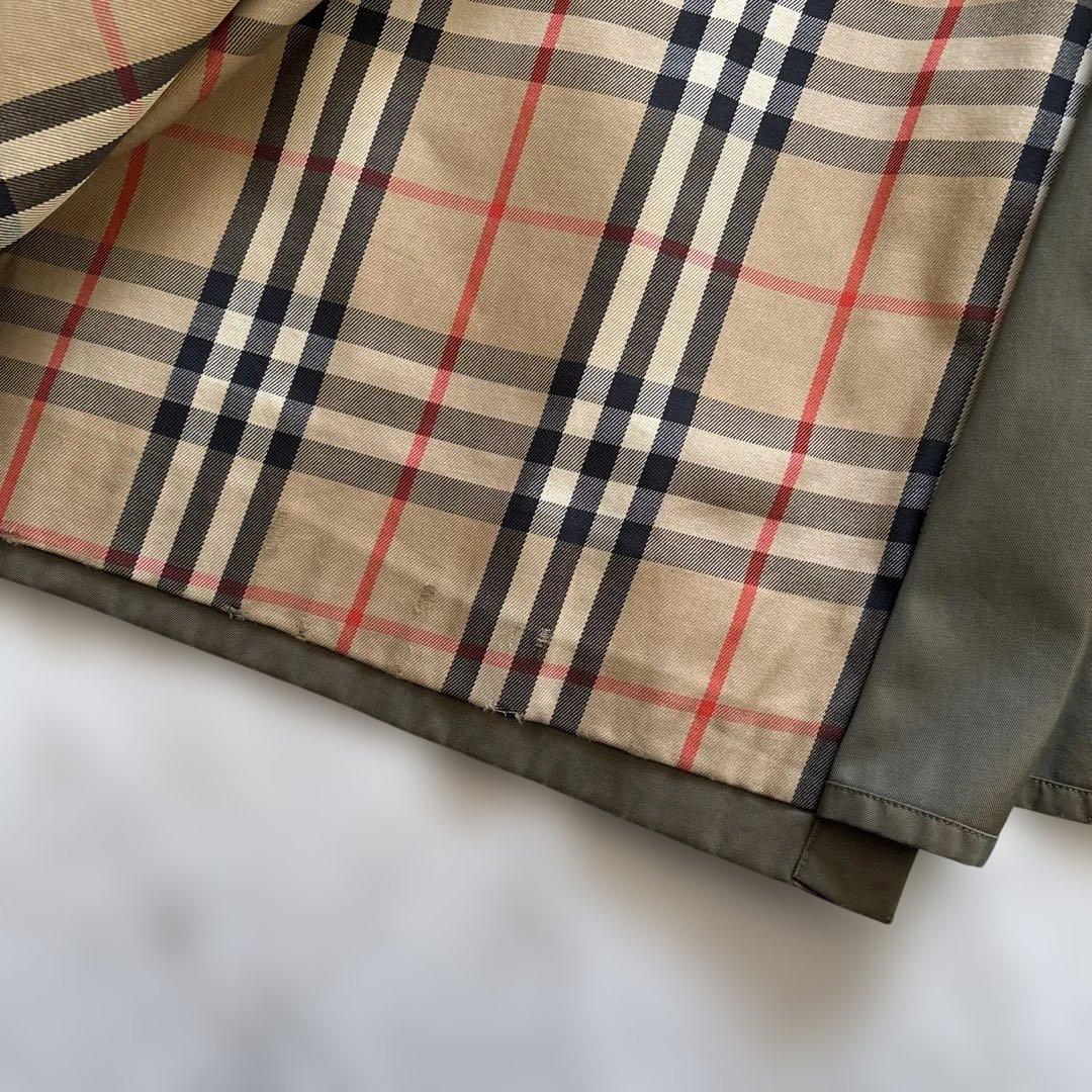 バーバリー　トレンチコート　玉虫色　ロング　ベルト　ノバチェック　Ｌ