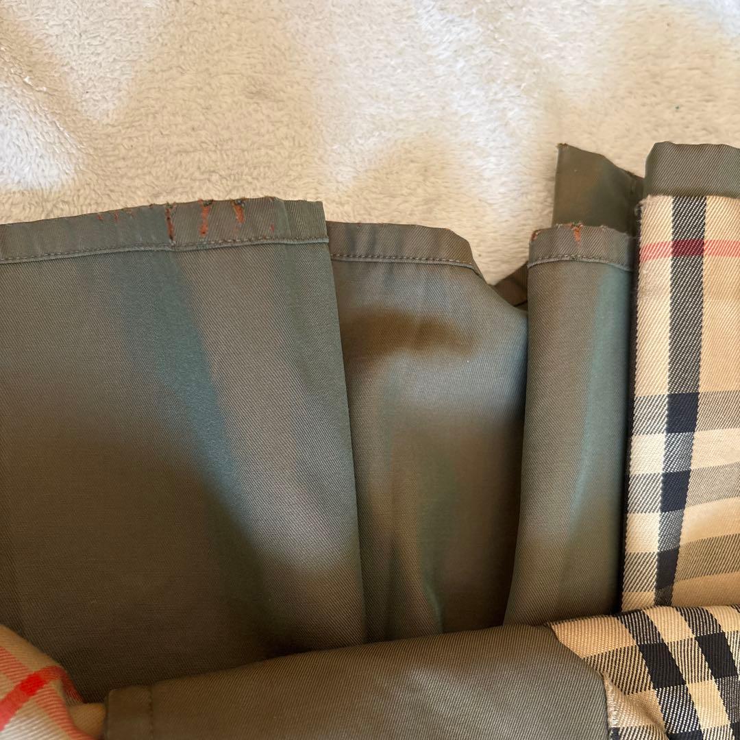 バーバリー　トレンチコート　玉虫色　ロング　ベルト　ノバチェック　Ｌ