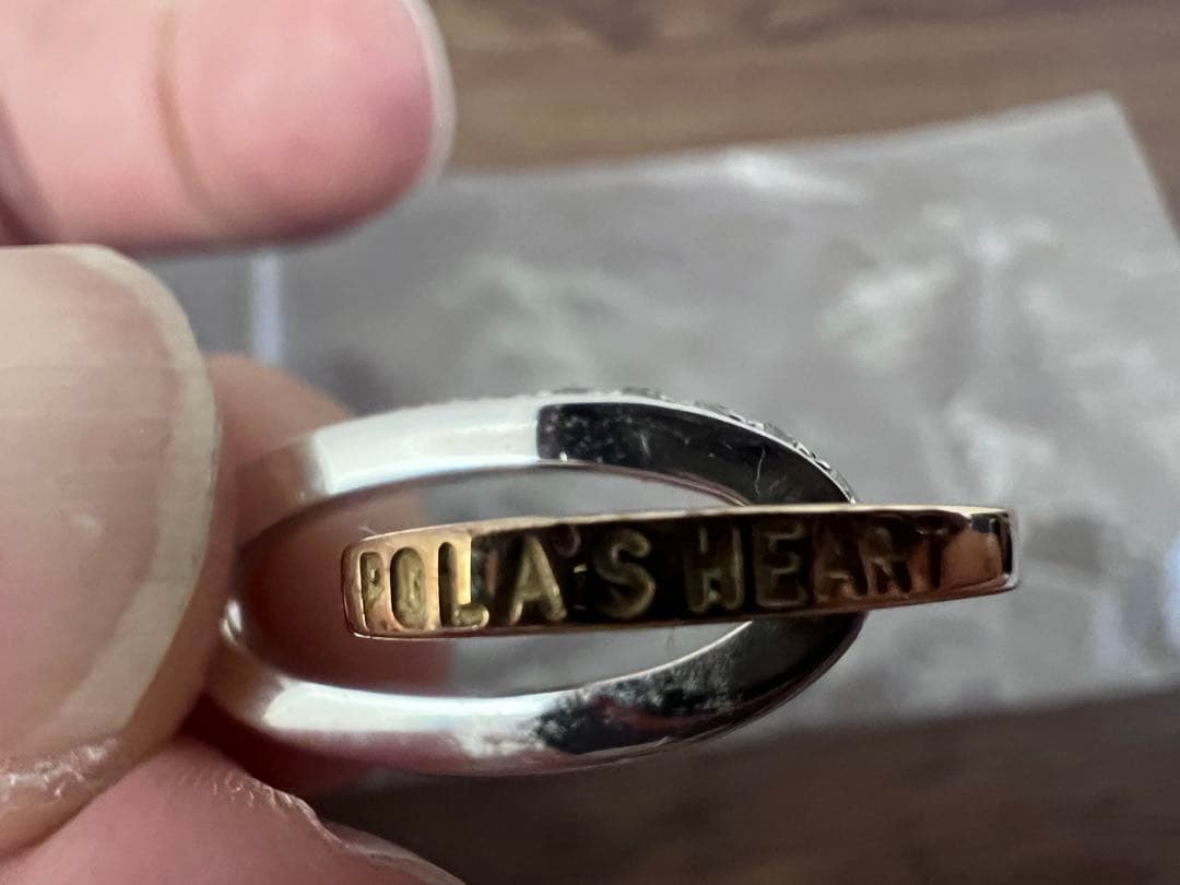 【4g】POLA'S HEARTY ネックレストップ　k18ptコンビ