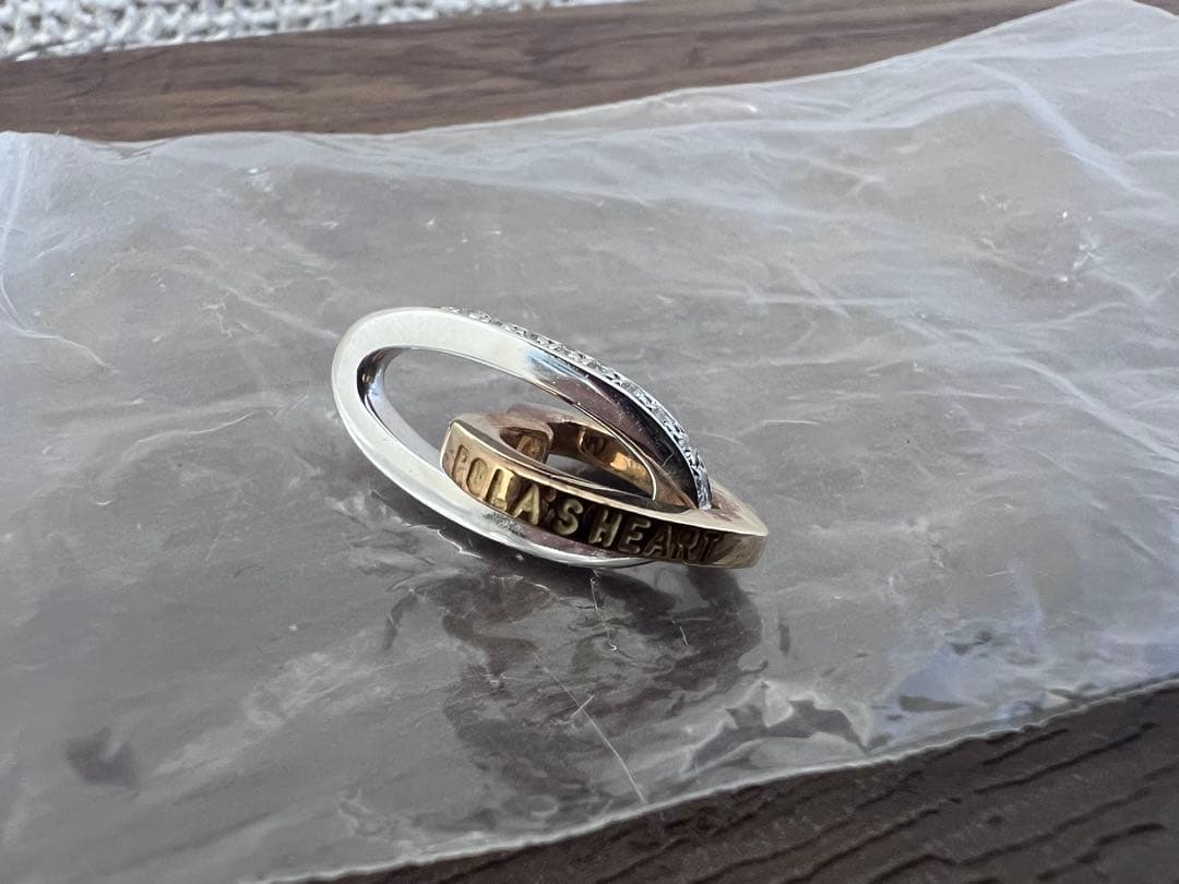 【4g】POLA'S HEARTY ネックレストップ　k18ptコンビ